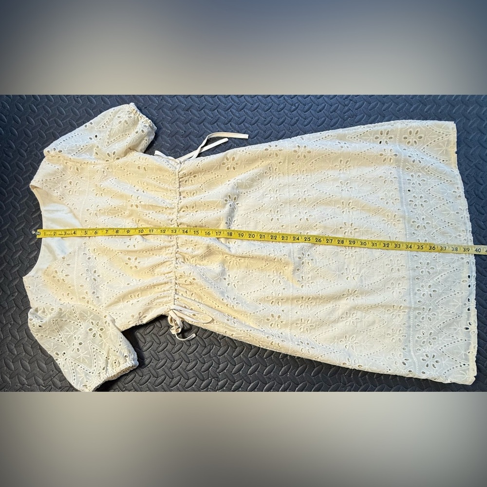 Vintage Homemade Cream Eyelet Midi Dress Size Small - Picture 8 of 10
